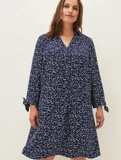 Dresses^Phase Eight Abigail Spot Swing Dress Navy
