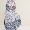 Dresses^Phase Eight Abriella Floral Midi Dress Blue/White
