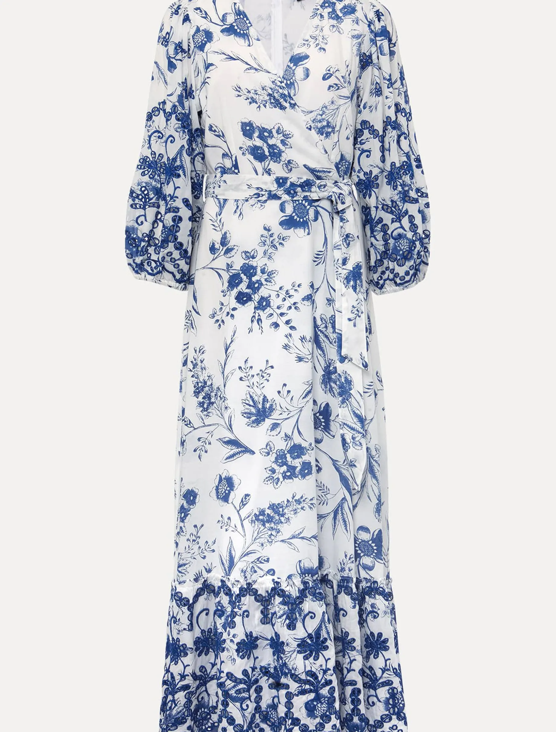 Dresses^Phase Eight Abriella Floral Midi Dress Blue/White