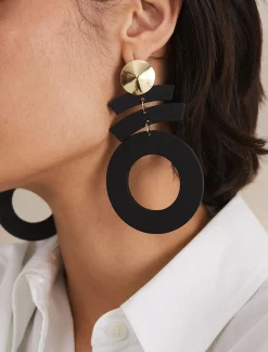 Jewellery^Phase Eight Abstract Drop Earrings Black