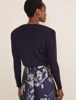 Jackets^Phase Eight Adah Knitted Jacket Navy