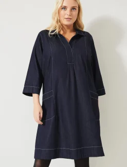 Dresses^Phase Eight Addilyn Denim Swing Dress Indigo