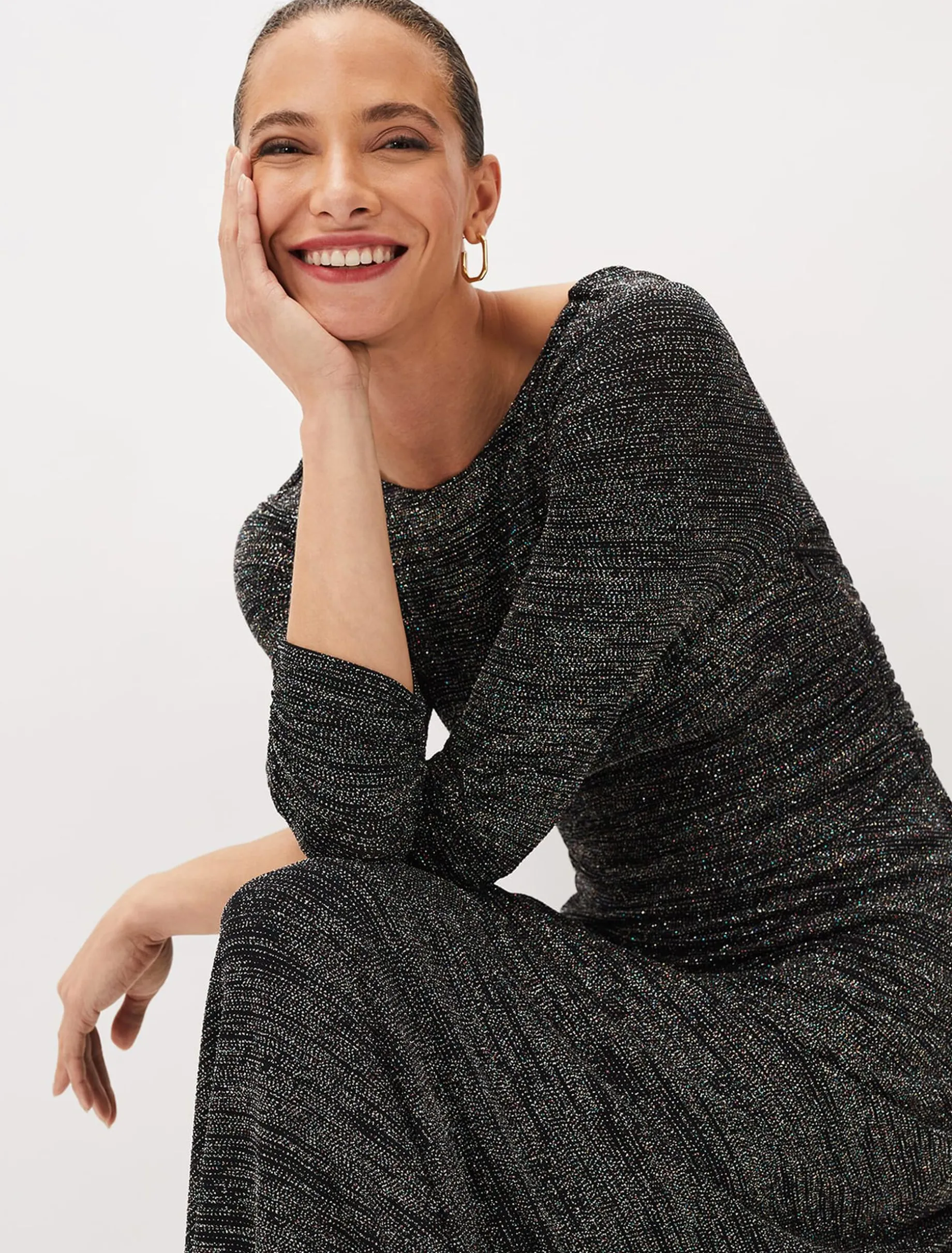 Dresses^Phase Eight Addyson Sparkle Maxi Dress Black/Multi