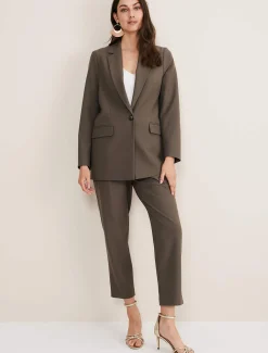 Jackets^Phase Eight Adela Soft Blazer Khaki