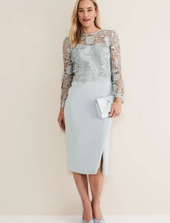 Dresses^Phase Eight Adeline Double Layer Dress Eau De Nil