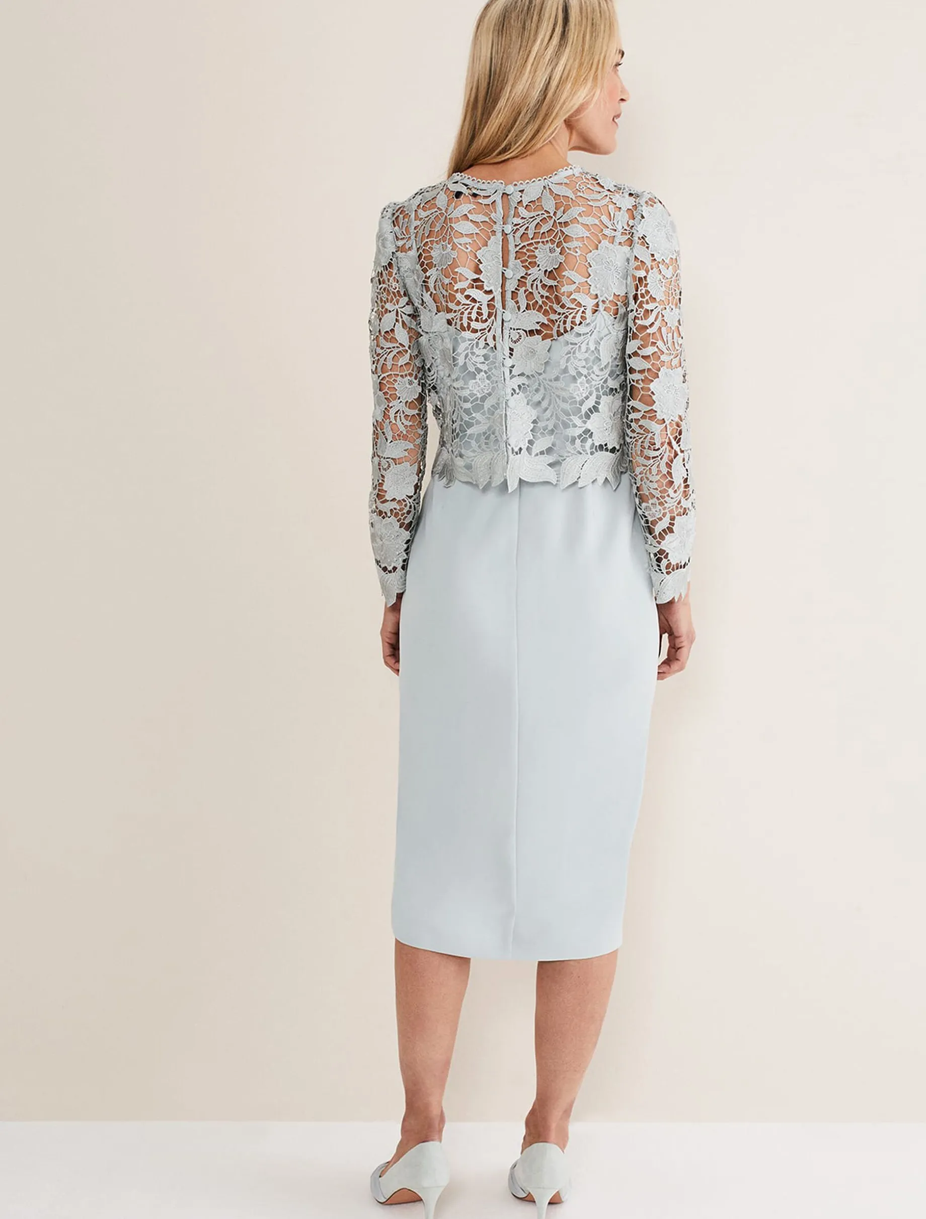 Dresses^Phase Eight Adeline Double Layer Dress Eau De Nil