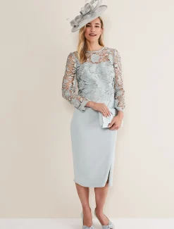 Dresses^Phase Eight Adeline Double Layer Dress Eau De Nil