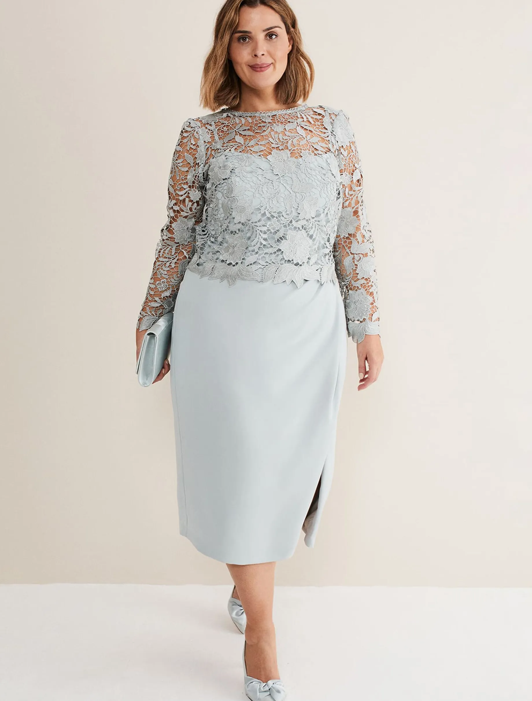 Dresses^Phase Eight Adeline Double Layer Dress Eau De Nil