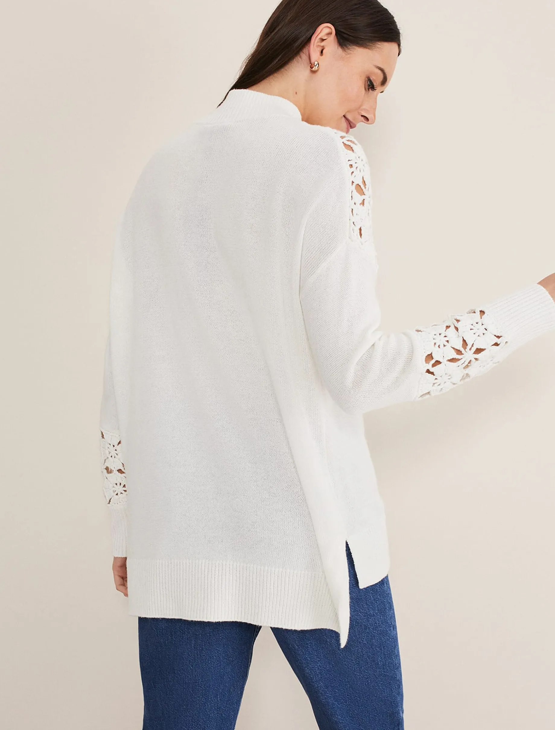 Knitwear^Phase Eight Adley Crochet Knit Winter White