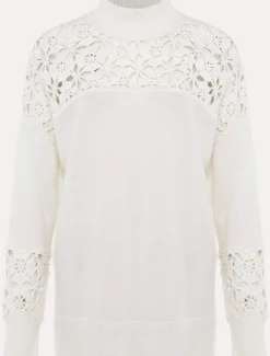Knitwear^Phase Eight Adley Crochet Knit Winter White