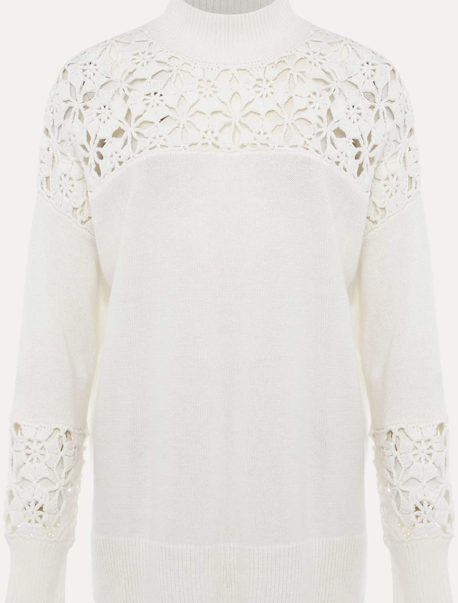 Knitwear^Phase Eight Adley Crochet Knit Winter White