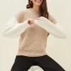 Knitwear^Phase Eight Adora Colourblock Chunky Jumper Oatmeal