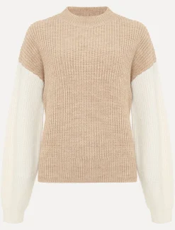 Knitwear^Phase Eight Adora Colourblock Chunky Jumper Oatmeal