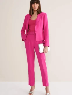 Trousers & Shorts^Phase Eight Adria Belted Cigarette Trousers Hot Pink