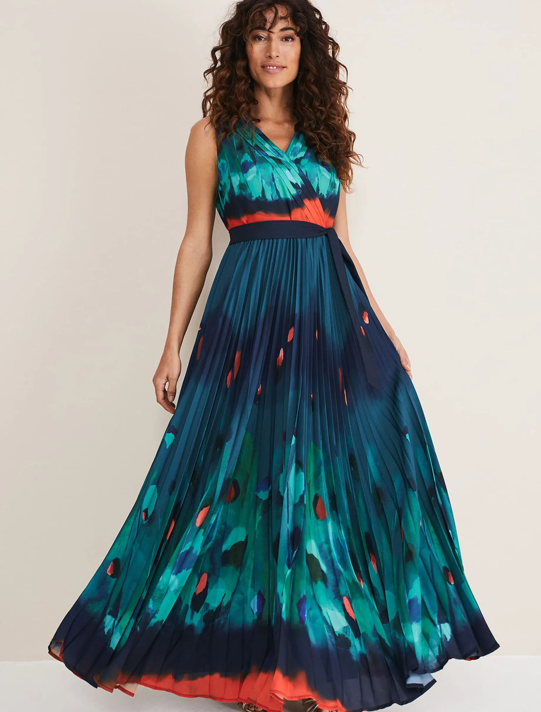Dresses^Phase Eight Adriana Print Maxi Dress Malachite/Multi