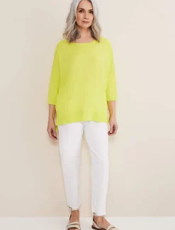 Knitwear^Phase Eight Adriana Stepped Hem Knit Lime