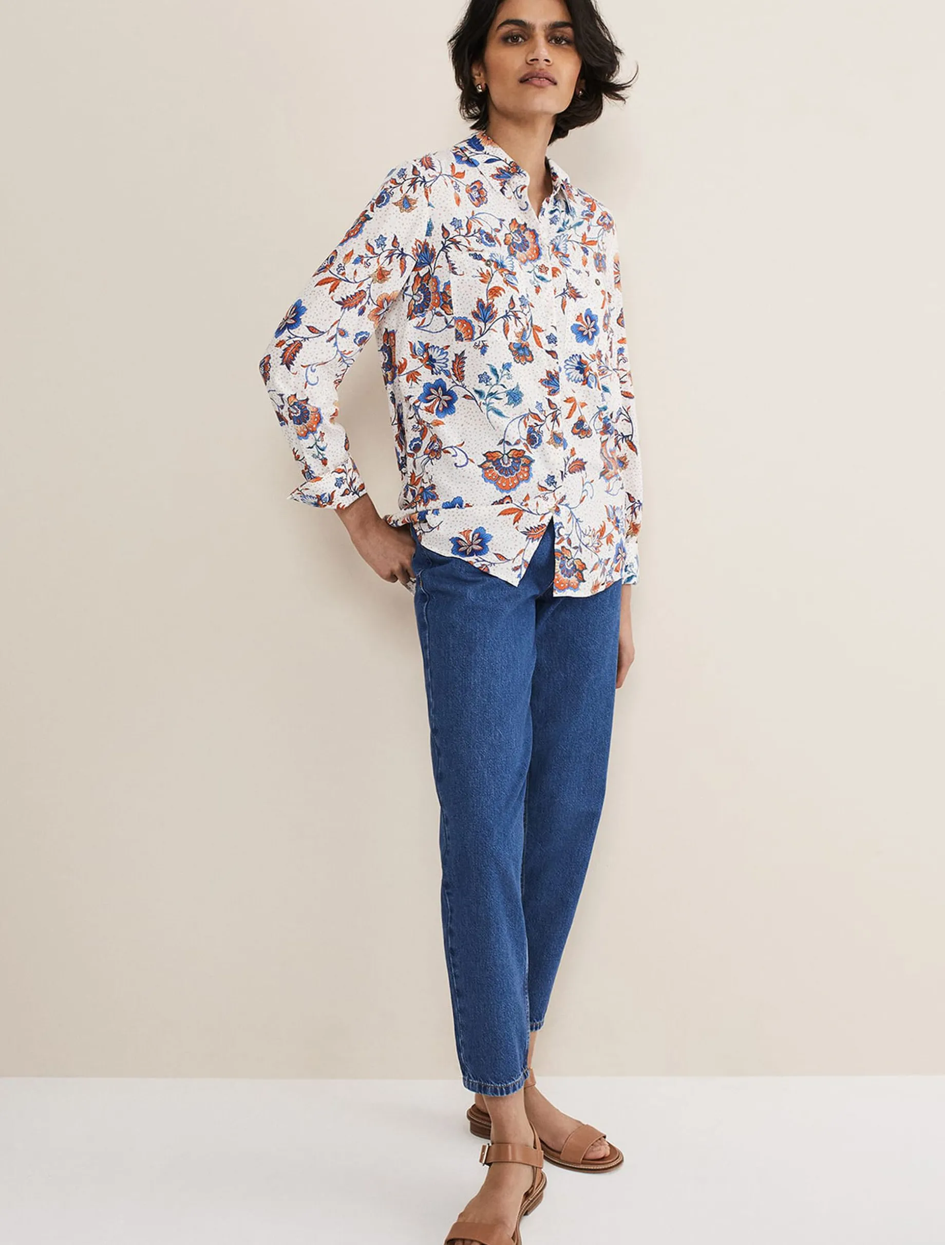 Shirts & Blouses^Phase Eight Adriel Floral Shirt Cream/Multi