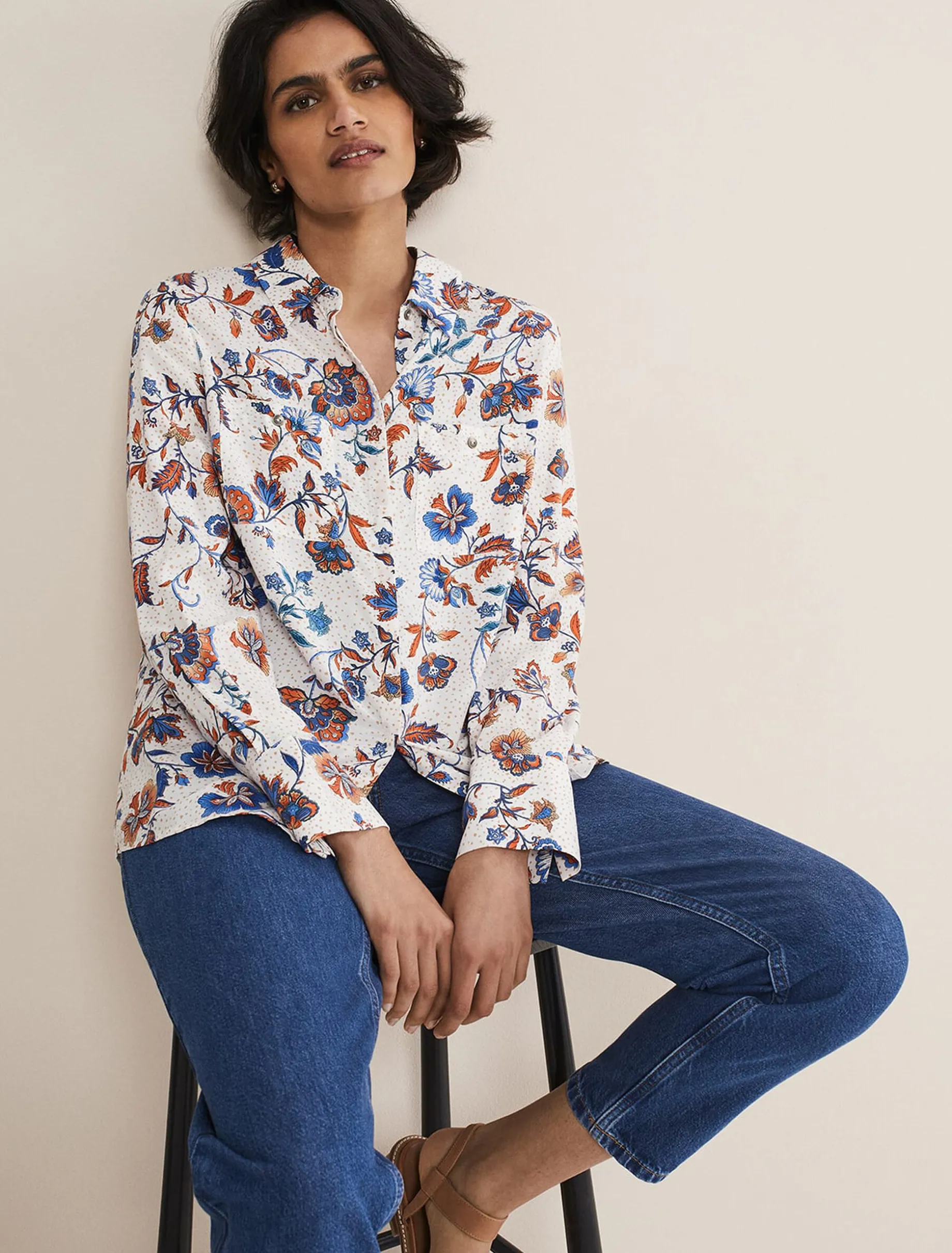 Shirts & Blouses^Phase Eight Adriel Floral Shirt Cream/Multi