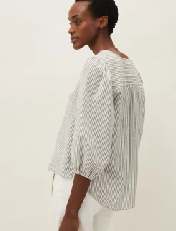 Shirts & Blouses^Phase Eight Agnes Stripe Blouse Ivory/Natural