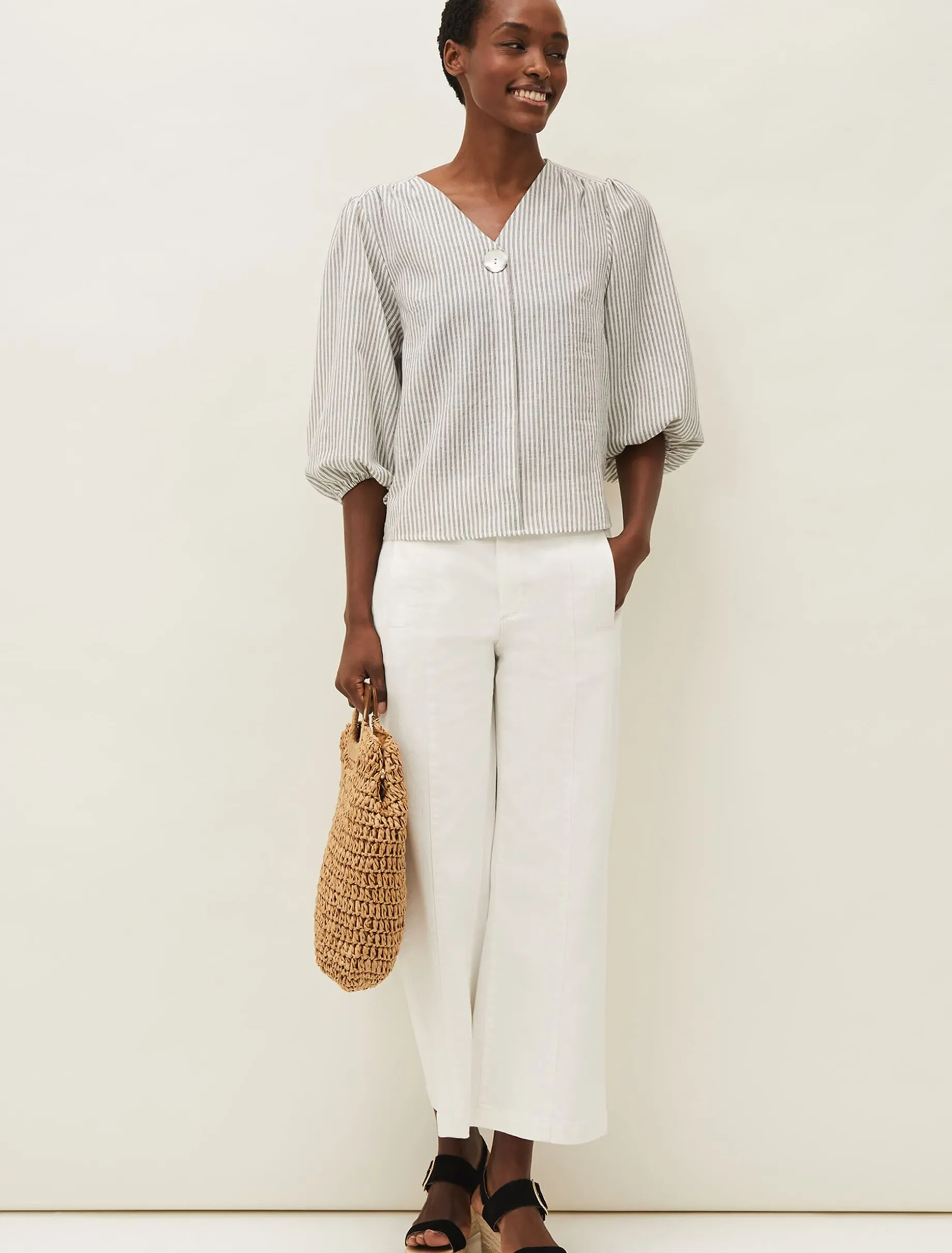 Shirts & Blouses^Phase Eight Agnes Stripe Blouse Ivory/Natural