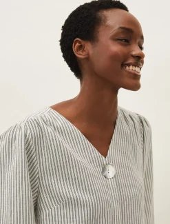 Shirts & Blouses^Phase Eight Agnes Stripe Blouse Ivory/Natural