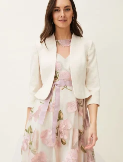 Jackets^Phase Eight Aisha Textured Occasion Jacket Oyster