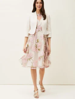 Jackets^Phase Eight Aisha Textured Occasion Jacket Oyster