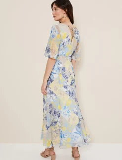 Dresses^Phase Eight Akia Patchwork Dress Blue
