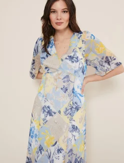 Dresses^Phase Eight Akia Patchwork Dress Blue
