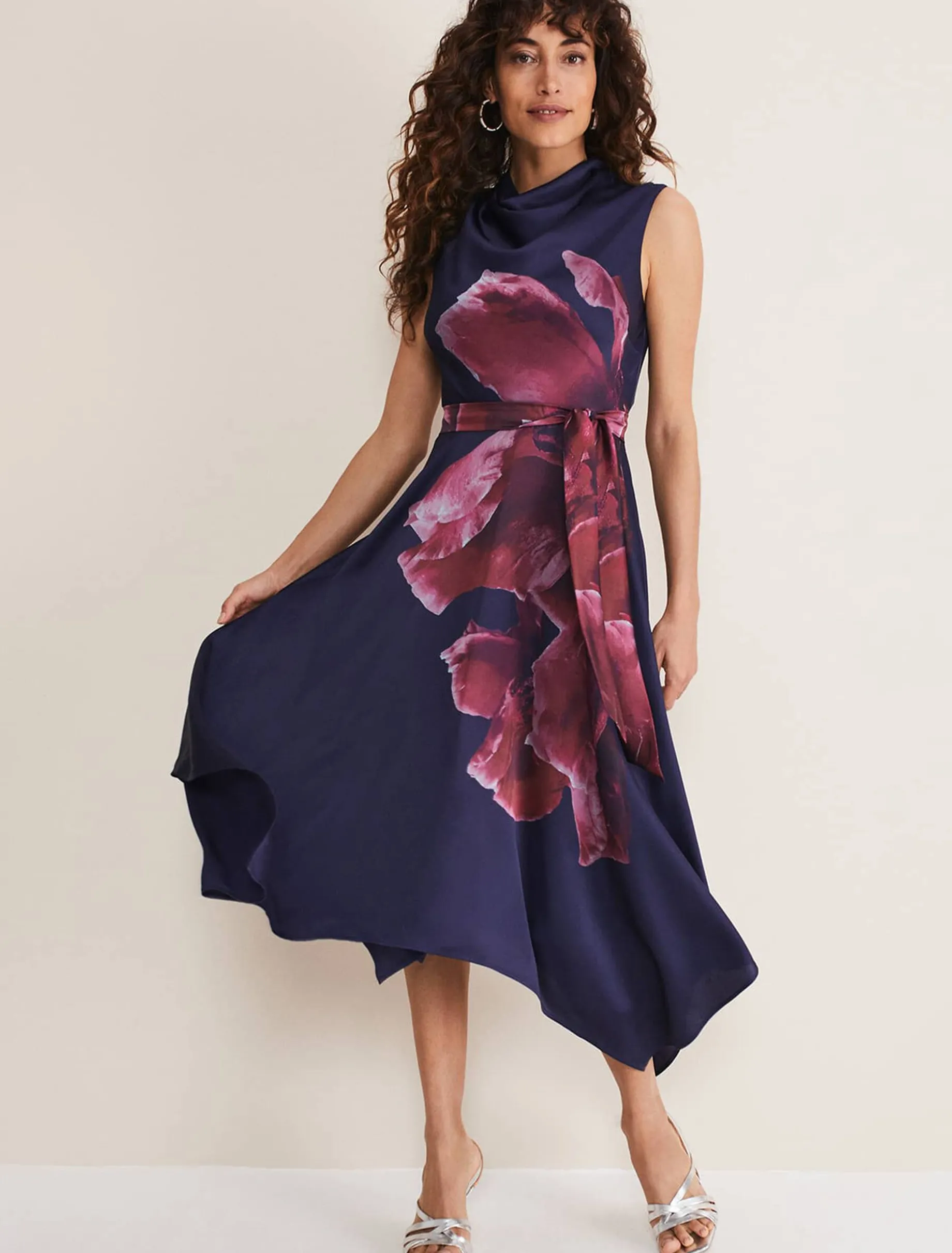 Dresses^Phase Eight Alayna Floral Midi Dress Navy/Multi