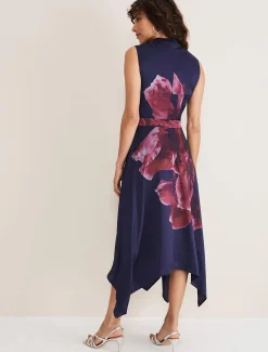 Dresses^Phase Eight Alayna Floral Midi Dress Navy/Multi