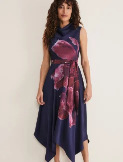 Dresses^Phase Eight Alayna Floral Midi Dress Navy/Multi