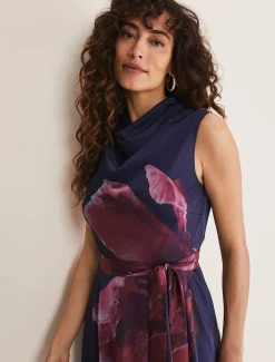 Dresses^Phase Eight Alayna Floral Midi Dress Navy/Multi