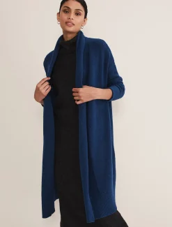 Knitwear^Phase Eight Alexa Fluffy Longline Cardigan Dark Teal