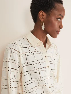 Shirts & Blouses^Phase Eight Alice Broderie Blouse Ecru