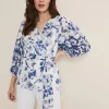 Shirts & Blouses^Phase Eight Alice Embroidered Blouse Blue/White