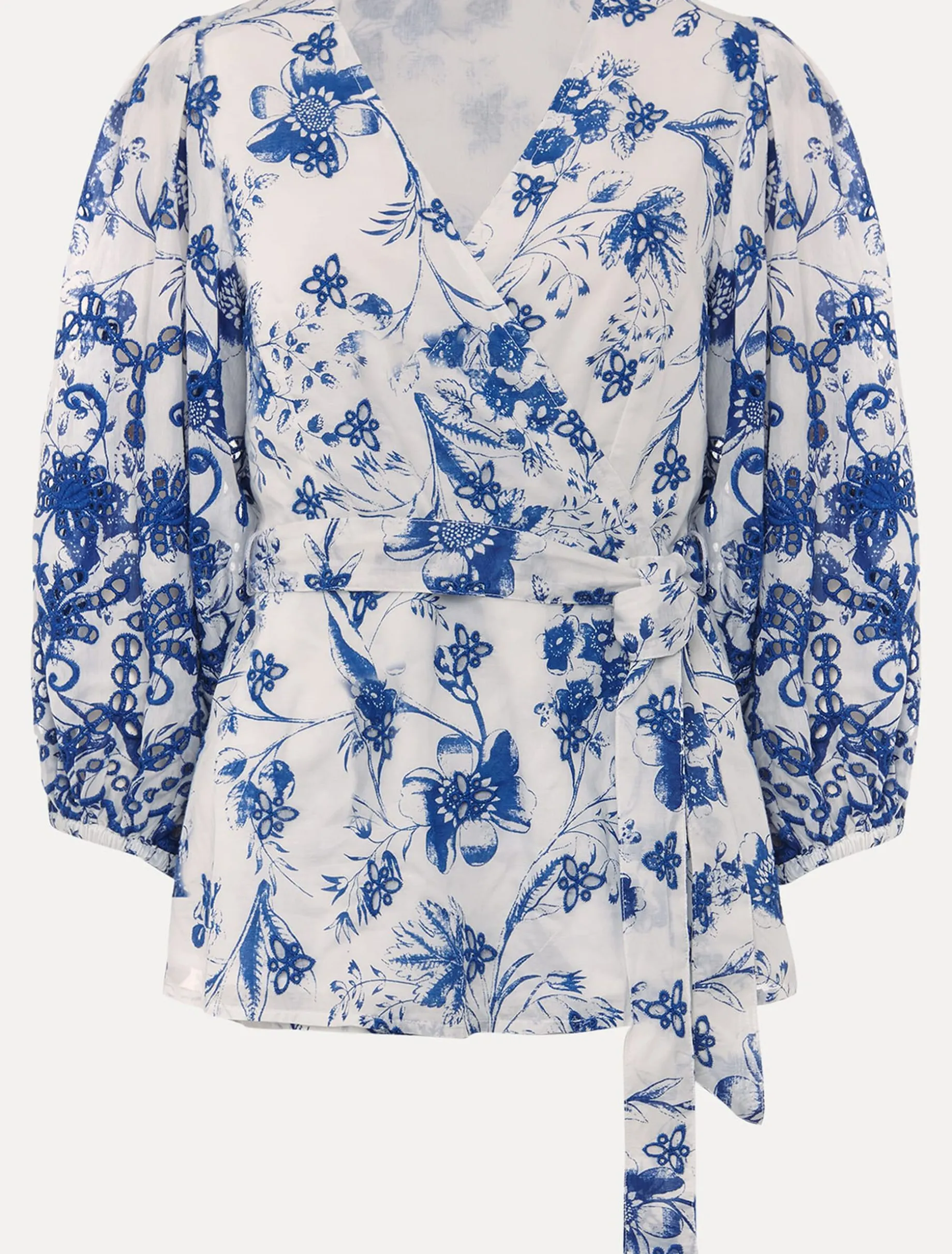Shirts & Blouses^Phase Eight Alice Embroidered Blouse Blue/White
