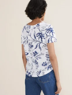 Tops & T-Shirts^Phase Eight Alice Floral Top Blue/White