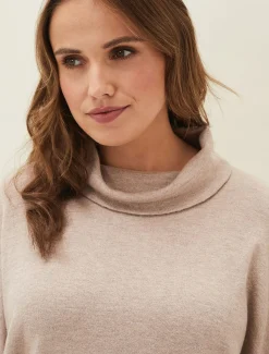 Knitwear^Phase Eight Alice Funnel Neck Co-Ord Jumper Mocha