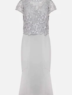 Dresses^Phase Eight Alisha Double Layer Lace Peplum Dress Mineral