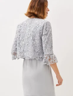 Jackets^Phase Eight Alisha Lace Jacket Mineral