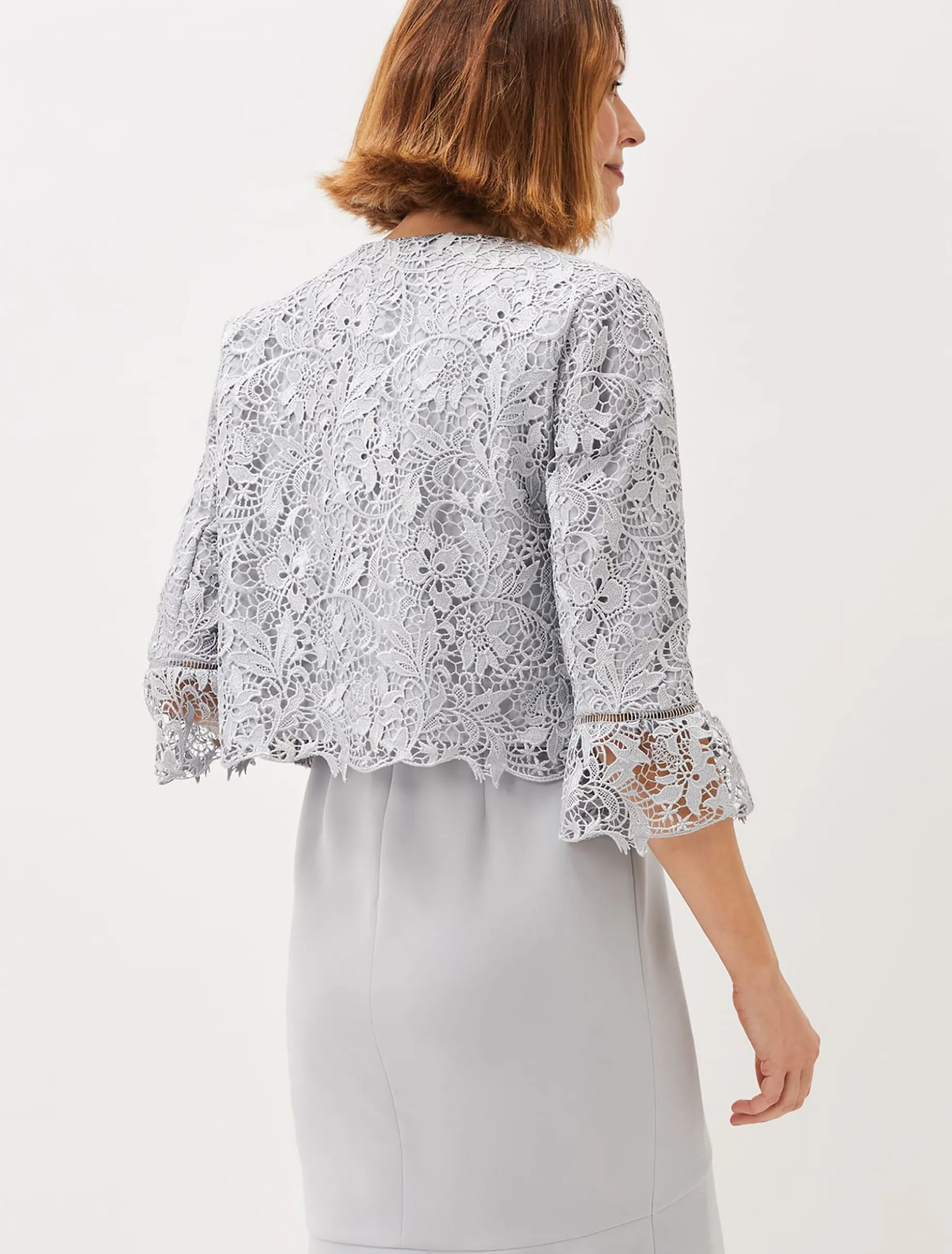 Jackets^Phase Eight Alisha Lace Jacket Mineral