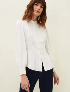 Shirts & Blouses^Phase Eight Alix Button Blouse Ivory