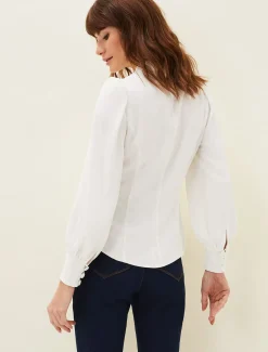 Shirts & Blouses^Phase Eight Alix Button Blouse Ivory