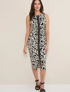 Dresses^Phase Eight Ally Sleeveless Dress Black/Stone