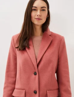 Coats^Phase Eight Amara Wool Coat Dark Coral