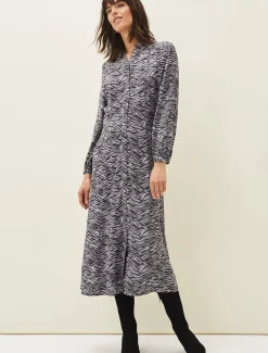 Dresses^Phase Eight Amari Zebra Print Midaxi Dress Multi-Coloured