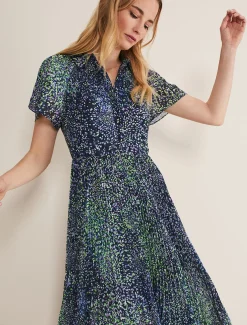 Dresses^Phase Eight Amelia Petal Shirt Dress Navy/Multi