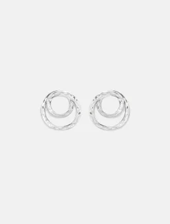 Jewellery^Phase Eight Amy Hammered Twist Stud Earrings Silver
