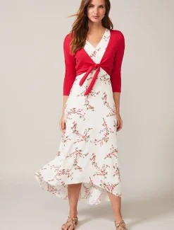 Jackets^Phase Eight Ana Tie Front Knit Cover Up Coral